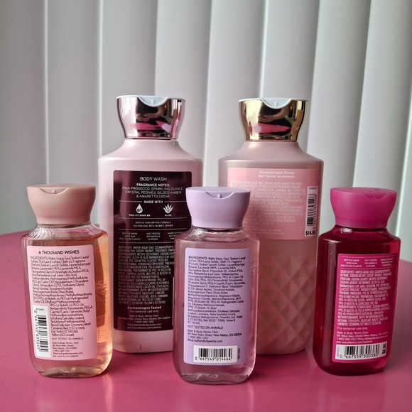Bath & Body Works Shower Gel Body Wash Lot THOUSAND WISHES CHAMPAGNE TOAST 5pc - Picture 2 of 2